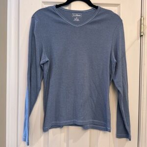 LL Bean blue striped long sleeve shirt